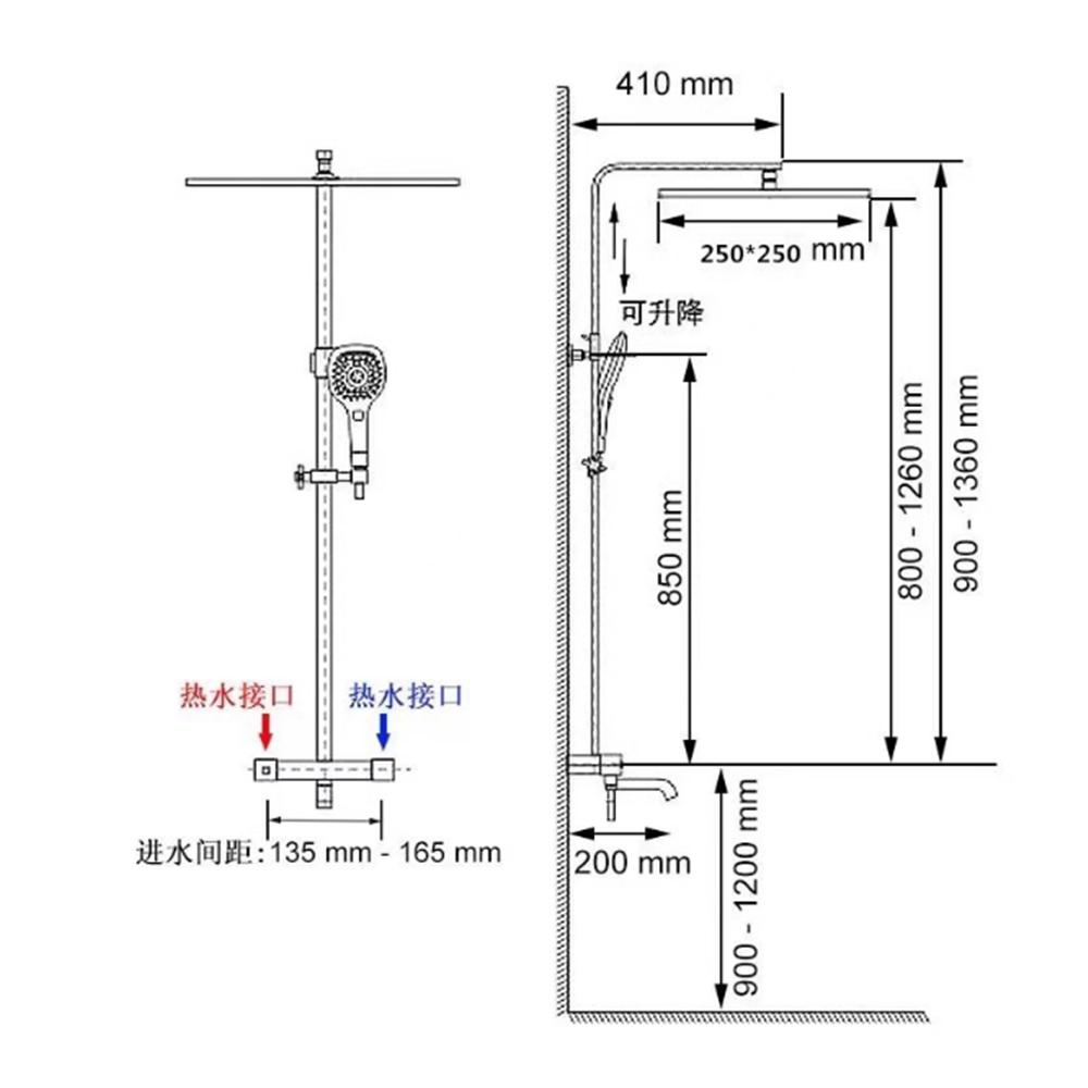 Rose Gold Thermostatic Bathtub and Shower Faucet Gold Bath Shower Set Brass Black Rainfall Shower & Hand shower Faucet Set