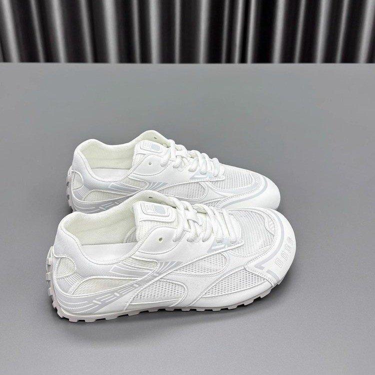 Leather Mesh Forrest Gump Shoes Women's 2025 Summer New Hollow Breathable Lace-up Thick-soled Thin Casual Sports Shoes Tide