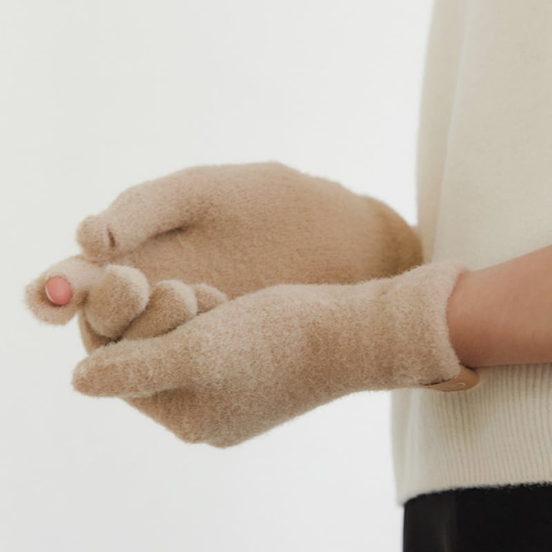 

перчатки с отверстием для пальца (G008_бежевый) beige