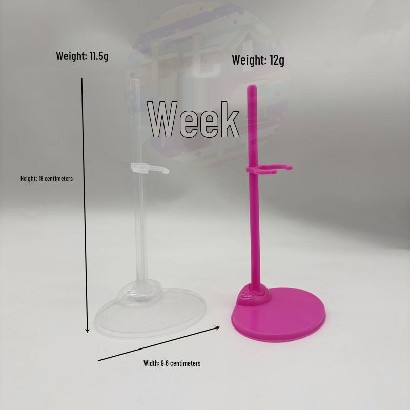 30cm Transparent Doll Display Stand - Plastic Waist Support Toy Accessory