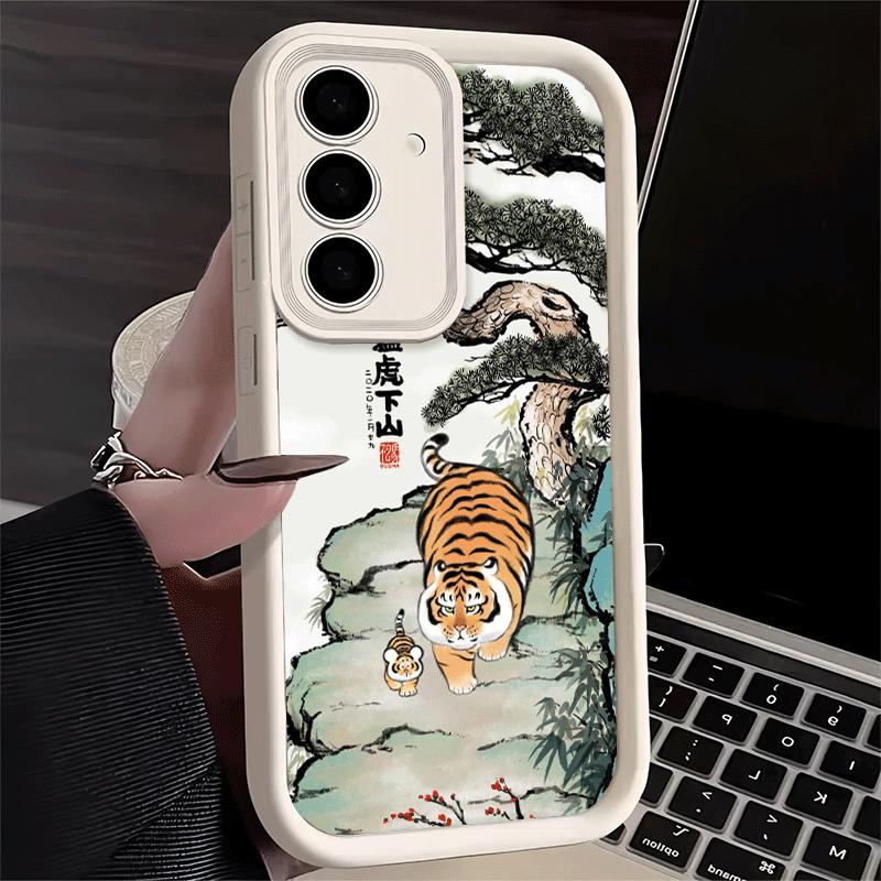 Phone Case for Samsung Galaxy A17 A16 A15 A14 A13 Cartoon Fat Tiger Funny A56 A36 A26 A55 A35 A25 A54 A34 A24 A53 A33 A23 A07 A0