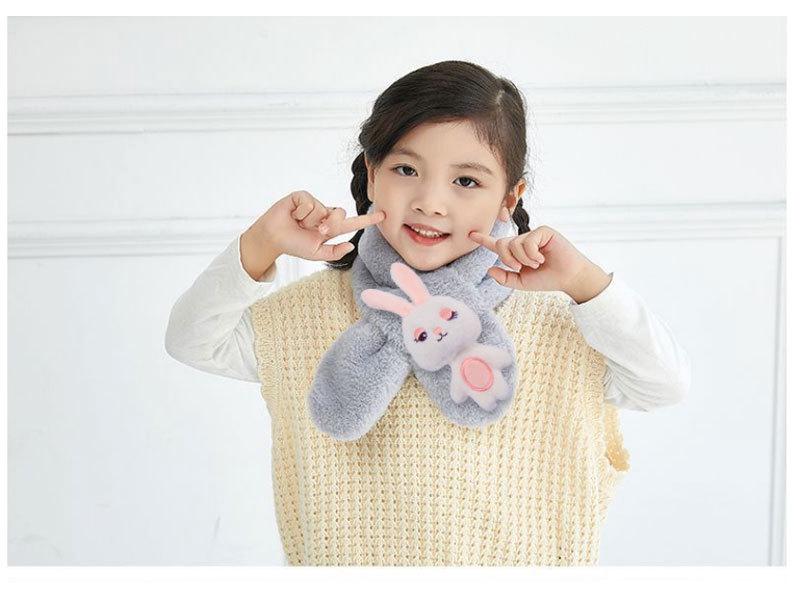 Autumn & Winter Plush Children's Scarf: Cute Korean-Style Rabbit Neck Warmer for Cold Protection