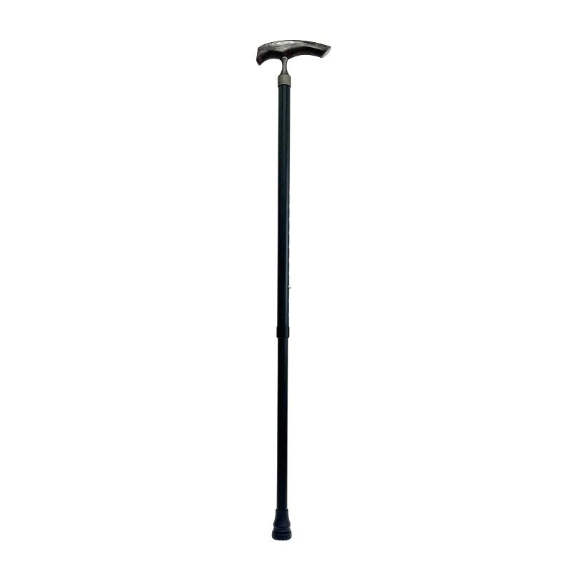 Elderly Support Walking Cane Aluminum Adjustable Trekking Stick With Wooden T-Handle Indoor Outdoor Use