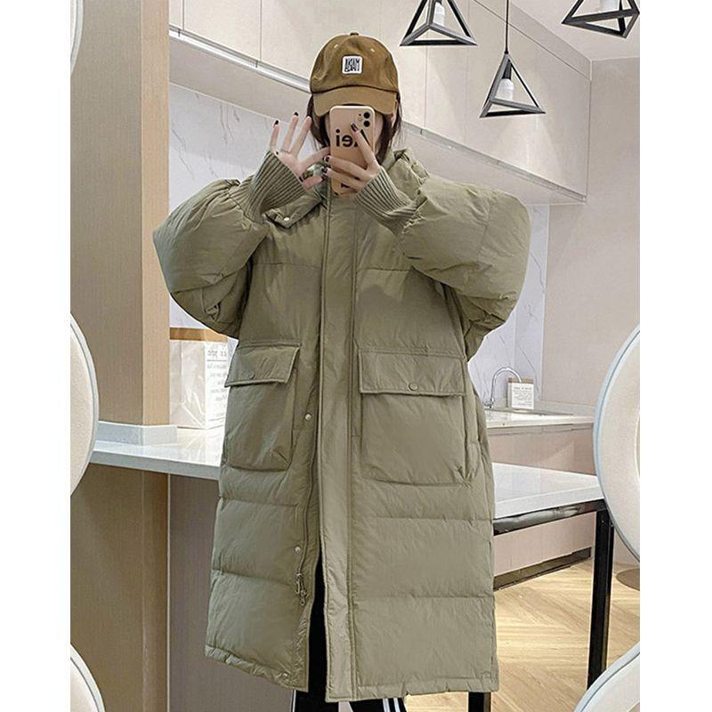 Winter 2025 Kapuzen-Daunen-Baumwollmantel in mittlerer Länge - Stilvoll, dick und überknielang.