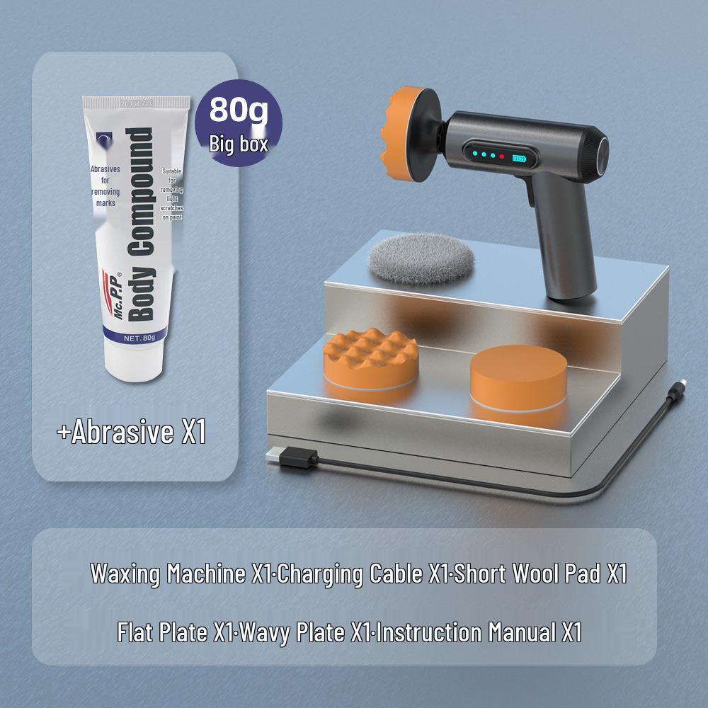 Cordless Car Polisher: Digital Display, Scratch Repair, Sponge Pads, Compact Size