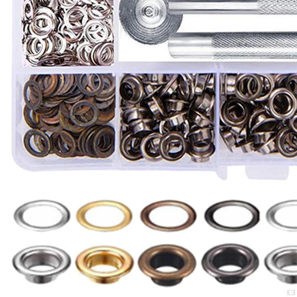 5mm Eyelets Grommets () with 3 Pieces Install ol Round for Canvas DIY Projects Fabric Clothing