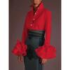 MGHR Women's Fashion Long Sleeve Autumn Winter POLO Neck Casual Blouses & Shirts