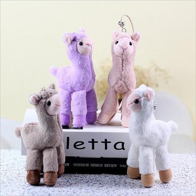 Süßes Alpaka-Lama-Gras-Schlamm-Pferd, kleines Plüschspielzeug, gefüllter Anhänger, Rucksackpuppe für Kinderspielzeug, Weihnachtsgeschenk, 18 cm