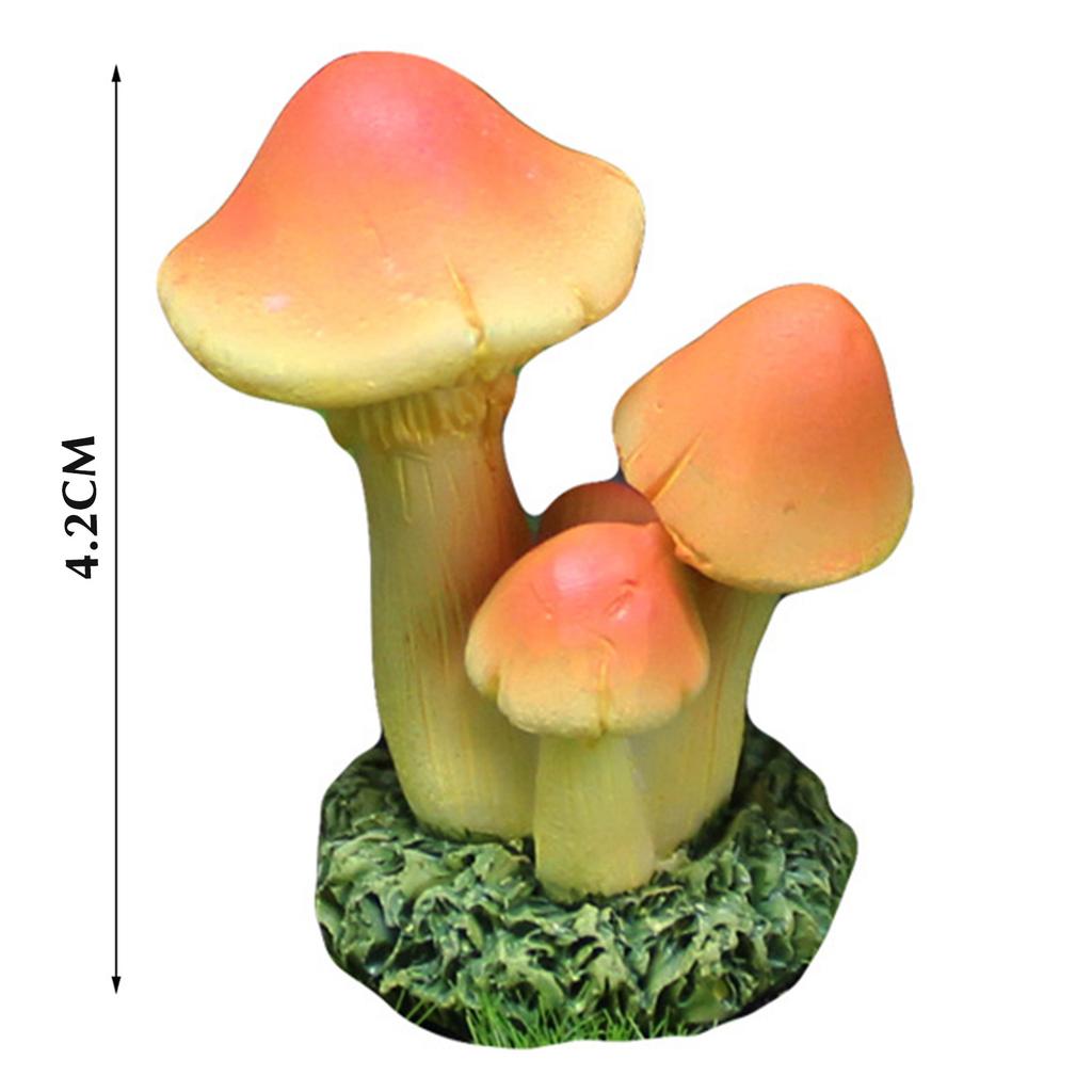 Mini Artificial Mushroom Figurine Resin Simulate Fake Mushroom Miniatures Fairy Garden Miniature Landscape Lawn Decorations