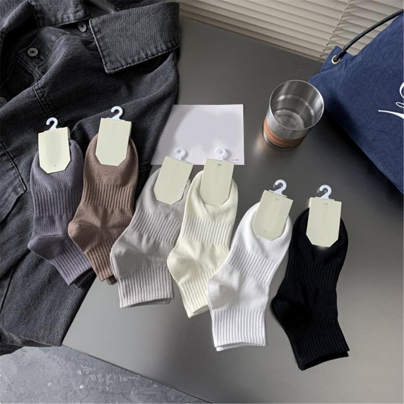 Mens Athletic Basic Solid Color Cotton Crew Socks Moisture Wicking Running Elastic Cuff Short Tube Ankle Socks for Men
