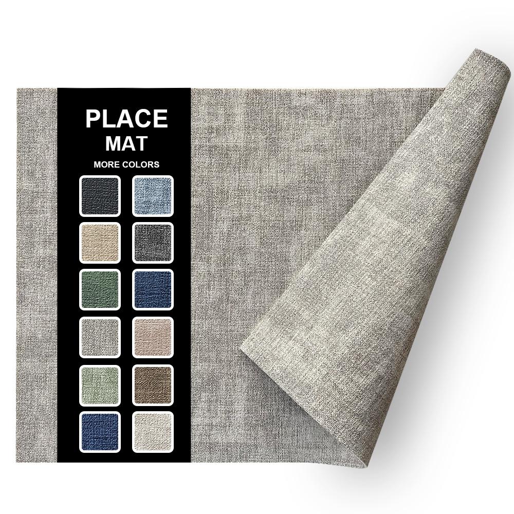 

Nordic INS Style PVC Leather Placemats Double-Sided Waterproof Heat-Resistant Table Mats for Home & Hotel Dining 43x30cm 1pc