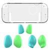 Switch 2 Transparent Case with 6 Interchangeable Grip Covers (3 Thickness Sets) - Anti-Slip Texture, Magnetic & Dock Compatible