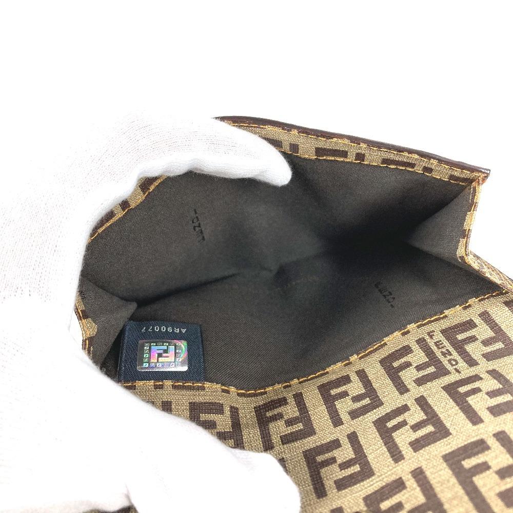 FENDI Zucca logo Zucchino Compact wallet Folded wallet Leather/PVC Brown/Beige