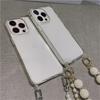Luxury Crossbody Pearl Necklace Lanyard Transparent Case For iPhone 16 17 14 11 12 13 15 Pro Max XR X 8 7 Plus Chain Strap Cover