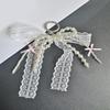 Stylish Phone Ornament With Fabric PVC Design Secure Clip For Key Bags Decoration Beads Lace Bowknot Keychain Pendant