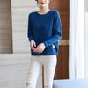 Plus-size Sweater Women's Loose Round-neck Pullover Casual Long-sleeved Solid-color Knitted Sweater Autumn and Winter Top