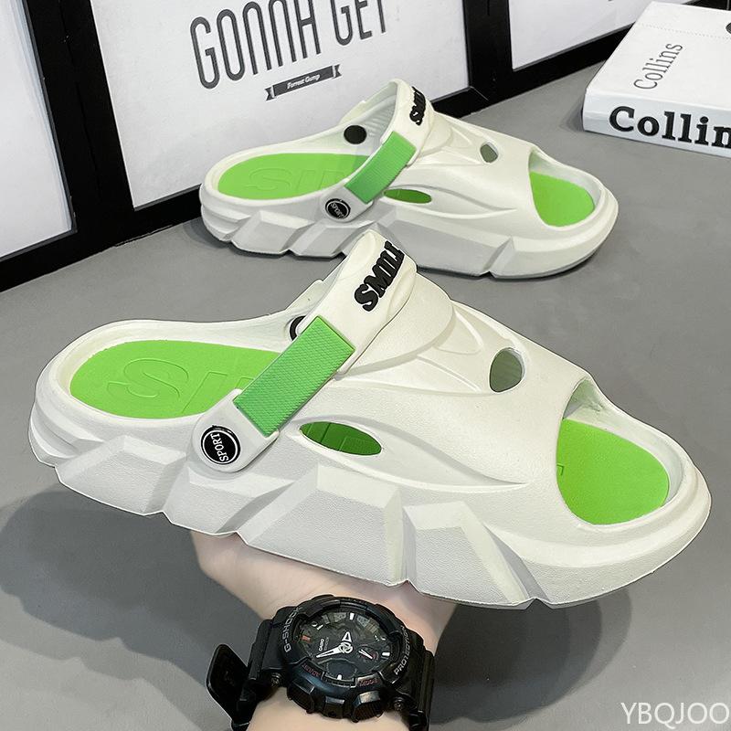 Fashion Trendy Men's EVA Slippers for Outdoor Wear New Summer Sports Beach Anti Slip Thick Sole Contrasting Color Casual Men's Sandals