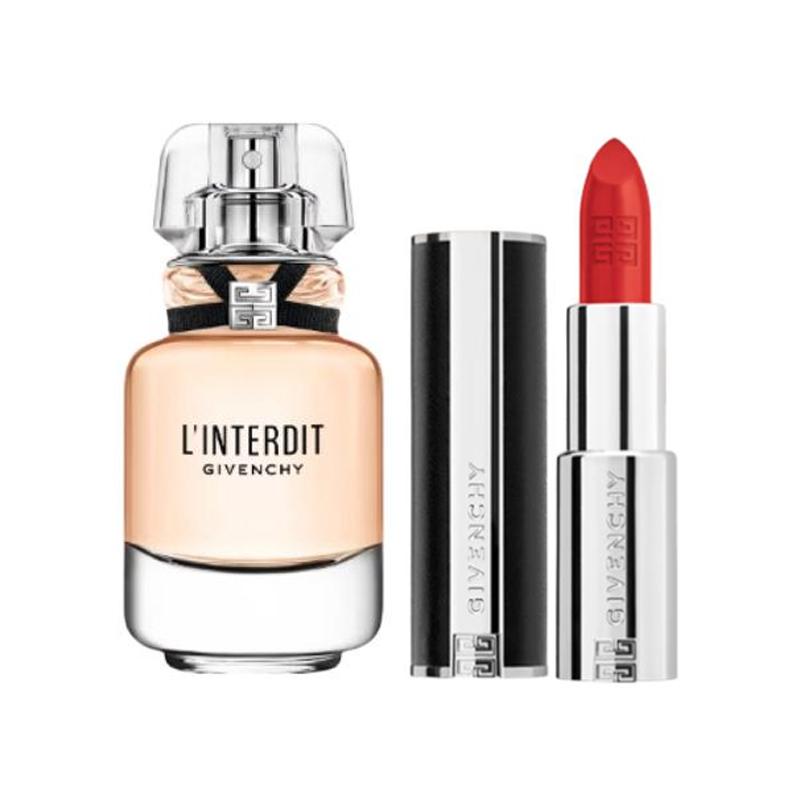 Givenchy L Interdit Eau De Parfum & Le Rouge Couture Lipstick Gift Set 35ml+#N306