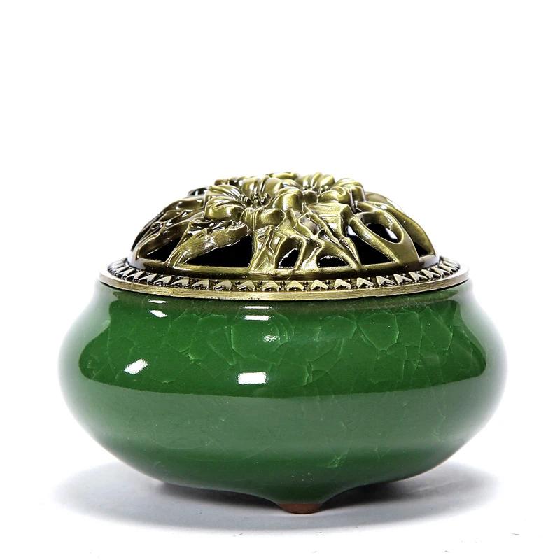 Y Ceramic Ice Cracking Incense Burner Coil Cone Stick Incense Burner Holder Home Ornaments Japanese Incense Burners Zen Decor