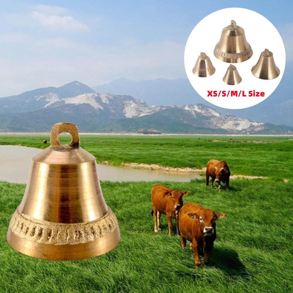 Cattle Sheep Copper Bell Super Loud Wind Chime Horse Cat Dog Livestock Bell Horn Hand-cranked Bell Outdoor Doorbell Ornament 1Pc