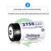 C-Type 2750mAh 1.2V Rechargeable Battery for Water Heaters and Gas Stoves