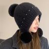 Thickened Knitted Cap Warm Ear Protection Cap Velvet Earmuffs Cap  for Women