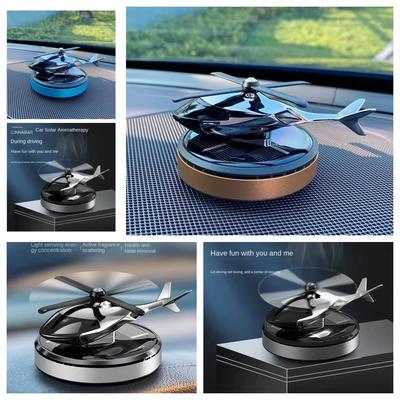 NEW Car Ornament Decoration Car Perfume Decoration Solar Rotating Aircraft Creative Personality Car Console Decoration Supplies