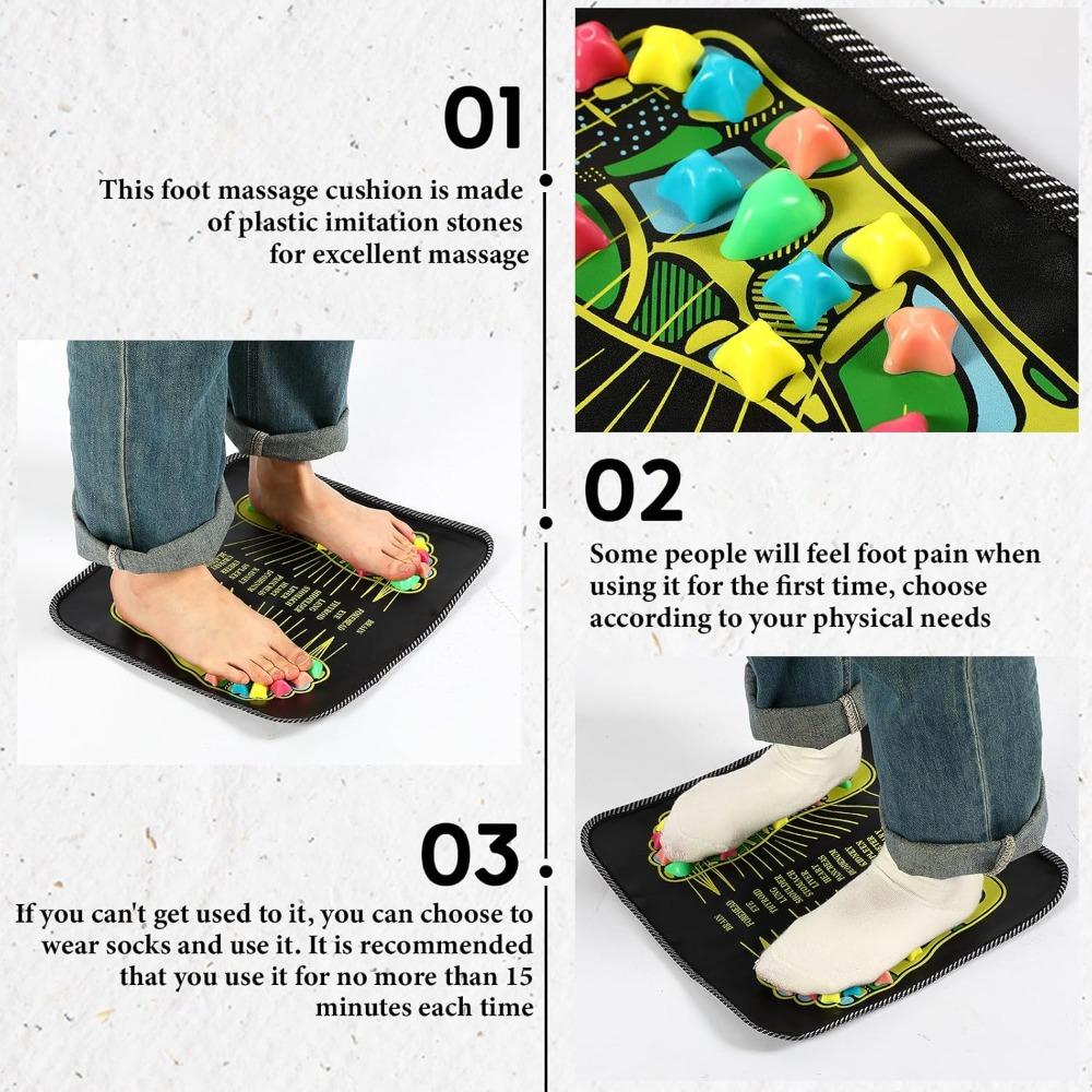 35CM Foot Massage Mat Reflexology Walk Stone Road Foot Massage Acupoint Mat Acupressure Relaxes Long Sitting Foot Care Tools