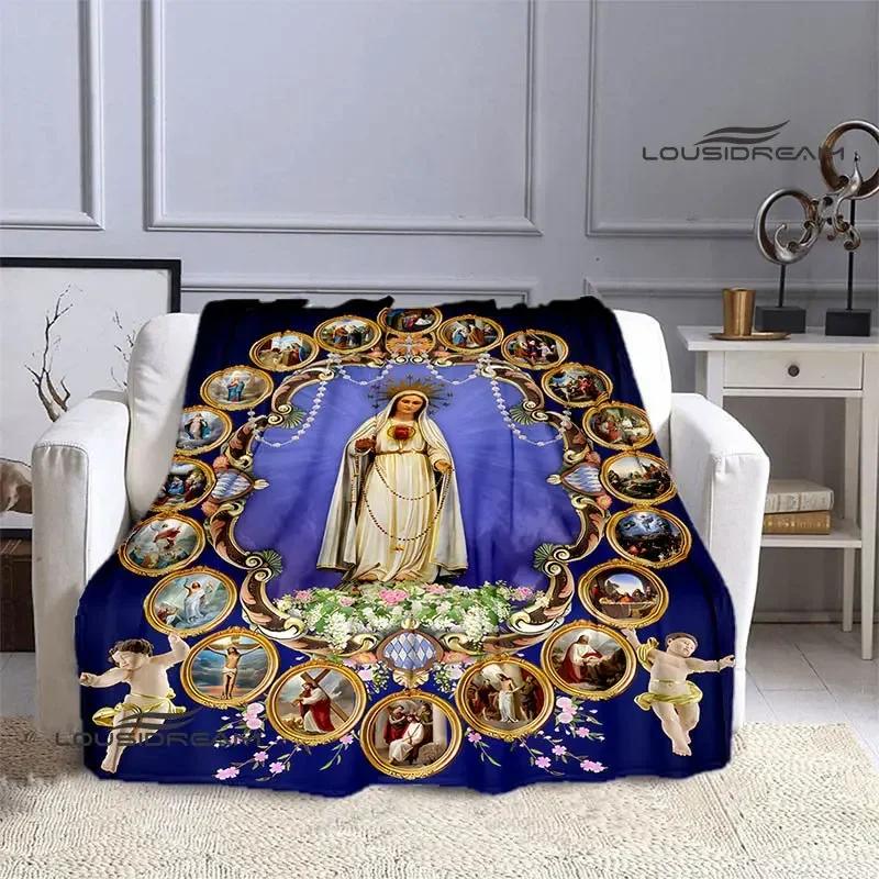Virgin Mary Faith Print Blanket Flannel Soft Comfort Blanket Home Travel Blanket Kids Warm Blanket picnic blanket birthday gift