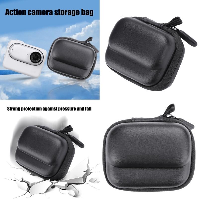 Lightweight Camera Case for 360 GO 3/GO 3S, Waterproof EVA Storage Bag With Secure Lens Slot (Black)