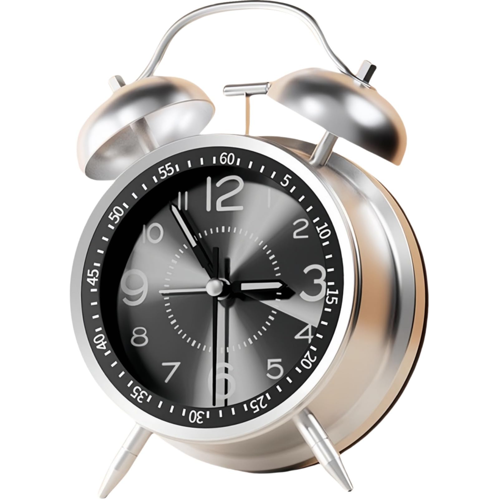 

YYDS Громкий будильник, Многофункциональный, Легкий, Скандинавский стиль, С подсветкой, Батарейки продаются отдельно (Серебро + Черный)