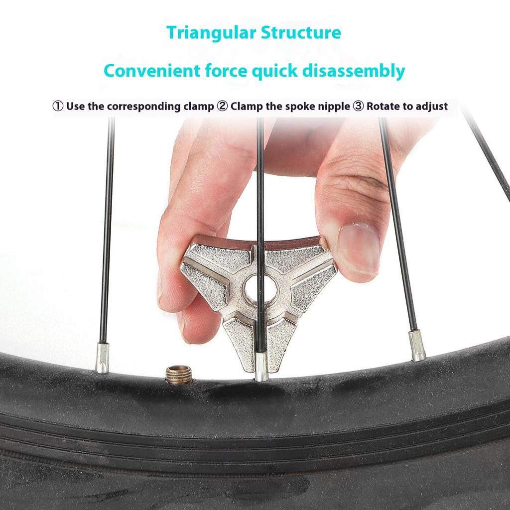 103409-1 Fahrradspeichenschlüssel 6 Größen Dreieckig Kohlenstoffstahl Fahrradrad Zentrierwerkzeug Reparaturwerkzeug