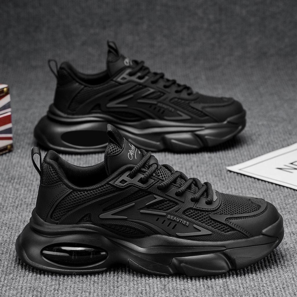 Men's Trendy Summer Mesh Dad Sneakers - Breathable, Thick-Soled, Casual Running Shoes