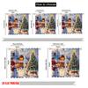 2pcs 2D Flat Printing Merry Christmas Window Drapes Christmas_ Fabric Without Electricity Versatile Perfect for Indoor