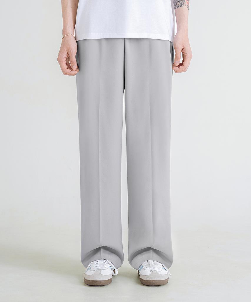 LEMAIN SECOND Easy Semi-Wide Elastic Waist Slacks [Gray]