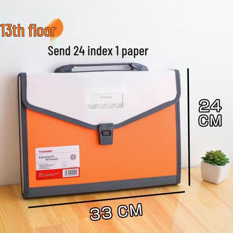 26-lagige Handheld-Akkordeon-Tasche für Highschool-Schüler - Großes Fassungsvermögen, mehrschichtige, klassifizierte Aktenmappe