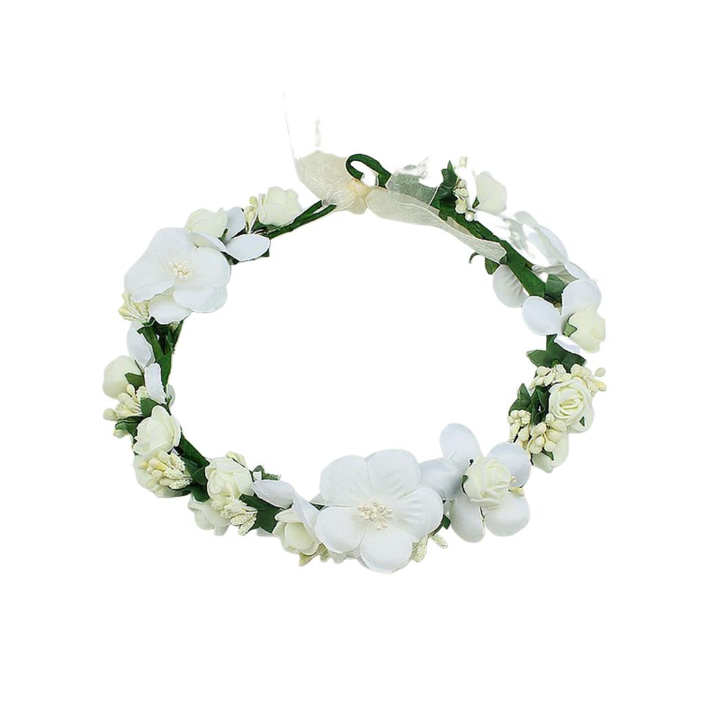 S160707 Artificial Flower Hairband And Bracelet Set Fabric Material For Women And Girls