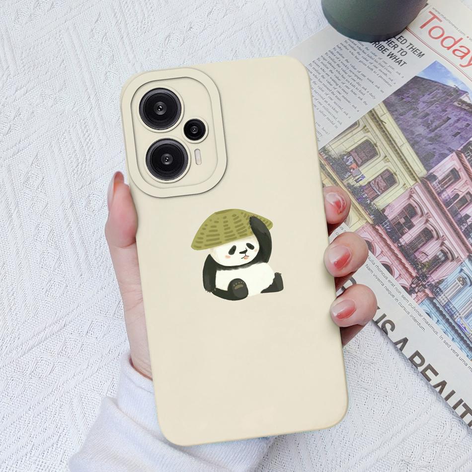 Case For Poco F5 Pro Painted Flowers Soft Liquid Silicone Camera Lens Protection Back Cover For Xiaomi Poco F 5 F5Pro Protectors