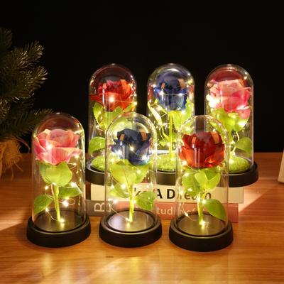 Simulation Rose Ornament Creative Mother's Day Valentine's Day Gift with Lamp The Little Prince Immortal Bouquet
