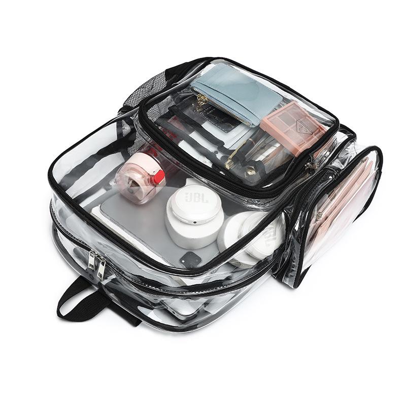 Large Capacity Waterproof Transparent PVC Backpack for Students and Travelers