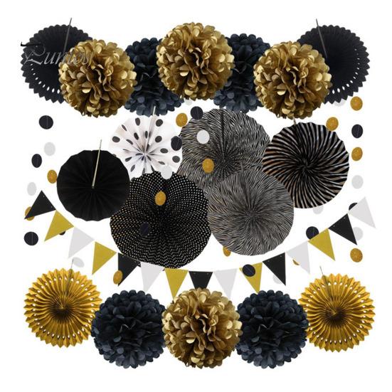 1 rinkinys vakarėlio dekoravimo rinkinys spalvingi popieriniai gėlių vėduoklės pomponai baneriai karnavalas gimtadienis šventė fiesta dekoracijos