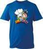 Funny Bunny vs Monkey Cartoon Graphic T-Shirt, Cute Animal Fight Comic Gift Tee