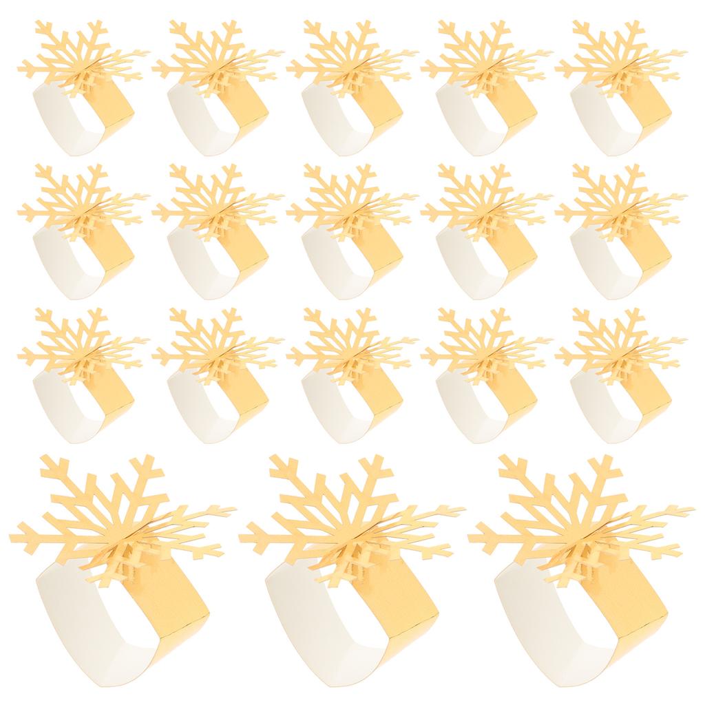 25Pcs Christmas Napkin Rings Snowflake Paper Napkin Buckles Xmas Table Decor Holiday Party Table Setting Rings for Napkins