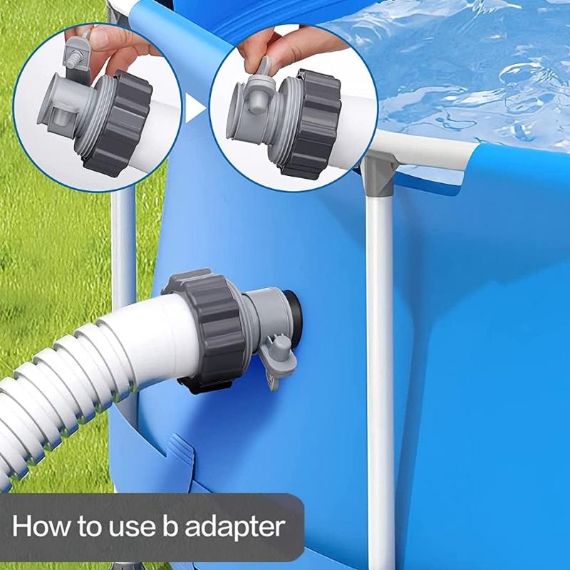 Swimming Pool Hose Adapter with Collar for IntexFit ARU Threaded Connect Pumps