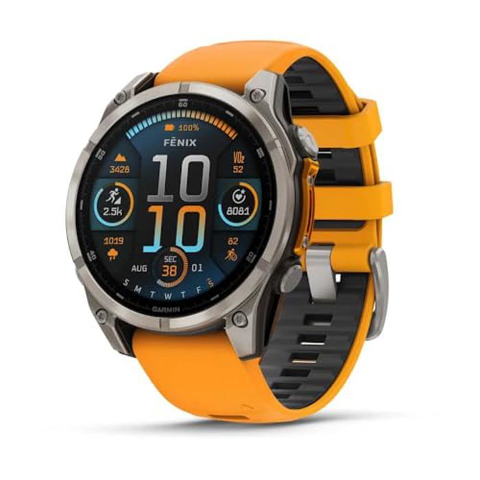 Montre Intelligente - GARMIN - Fenix 8 - 47 mm - Autonomie jusqu'à 29 jours - Écran AMOLED - Lampe intégrée