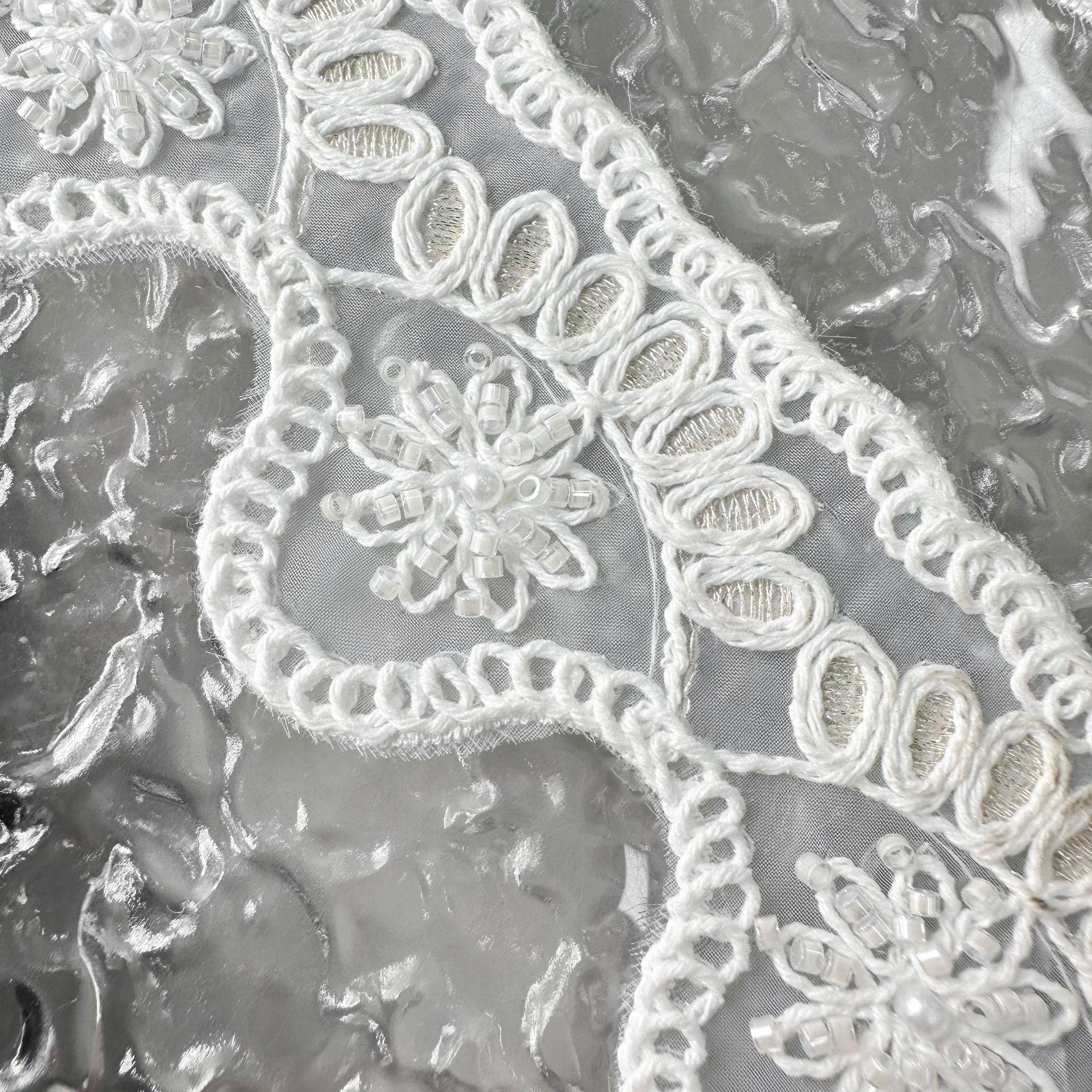 

Белые Ручной Работы Бусины Волнистый Штрих-код Одежда Дом Окно Декоративные Аксессуары Кружевные Аксессуары T3138 white one size