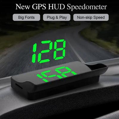 Carro montado HUD Head Up Display GPS Velocímetro digital Pára-brisa Projetor de velocidade Acessórios eletrônicos automotivos