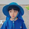 Xinbaoguan 100% Polyester Spring/Summer Outdoor Sunscreen for Boys and Girls, Big brim Shawl, Neck Protection Fisherman's Hat
