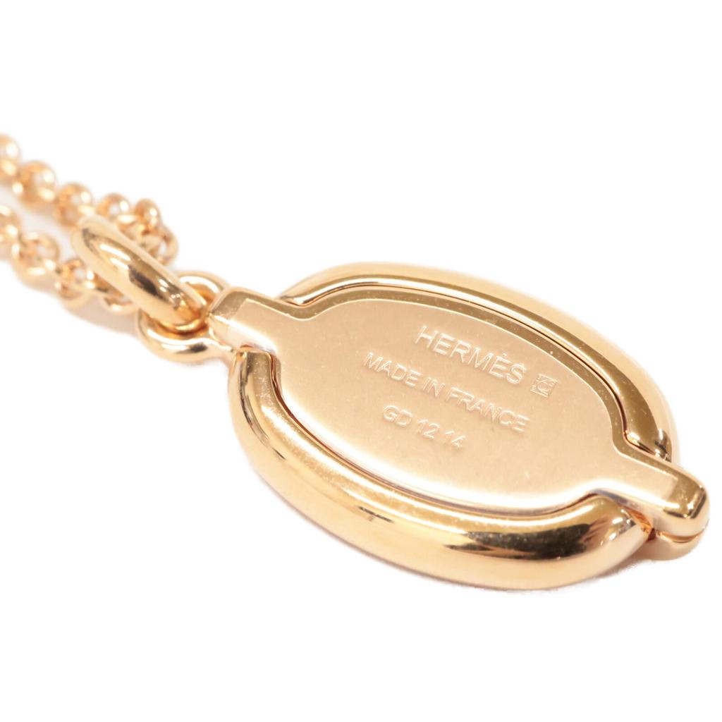 HERMES Excellent condition Chaine d'Ancre Mini Maillon PM Pendant Necklace Orange / rose goldUsed