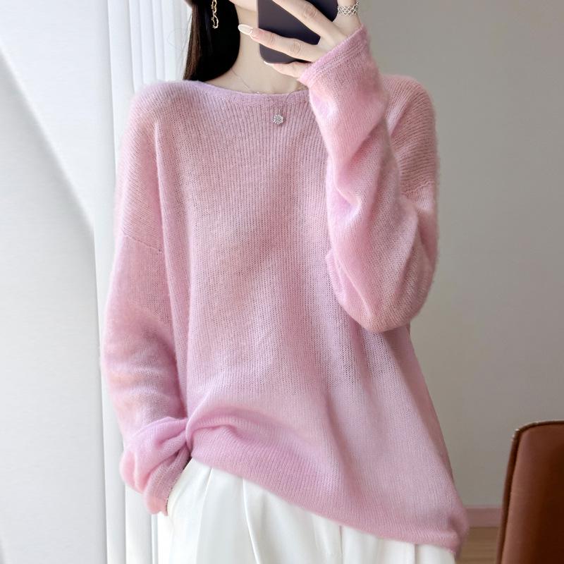 Women's Plus Size Long Knitted Sweater - Versatile Autumn/Winter 2025 Design